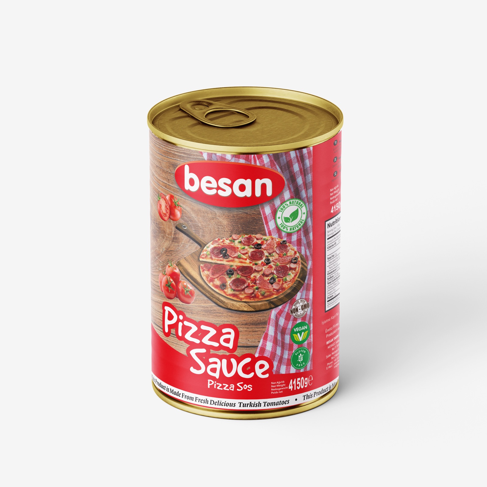 Besan pizza sos konserve etiketi — Galeri 3