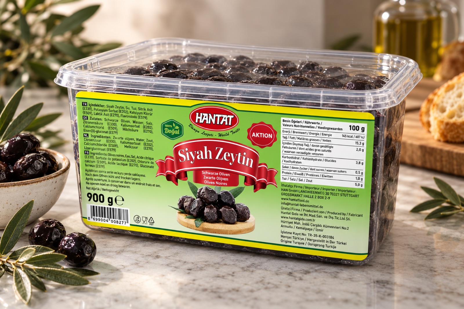 Hantat siyah zeytin ambalajı — Hantat
