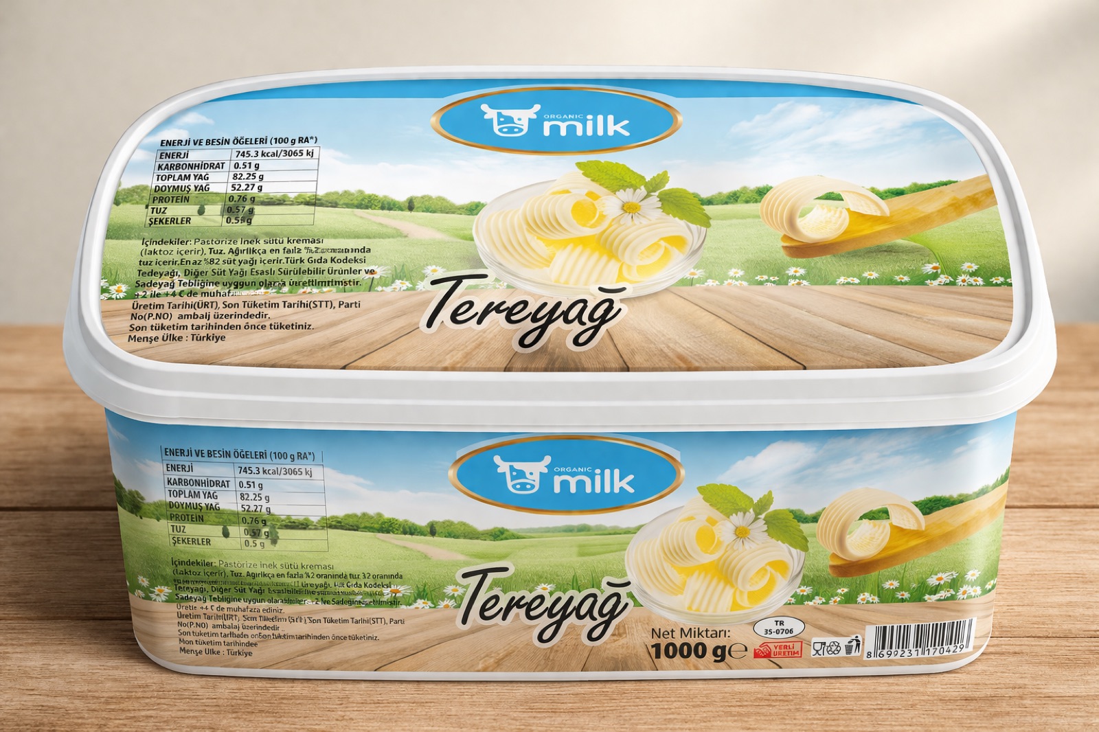 Organic Milk tereyağı ambalajı — Organic Milk